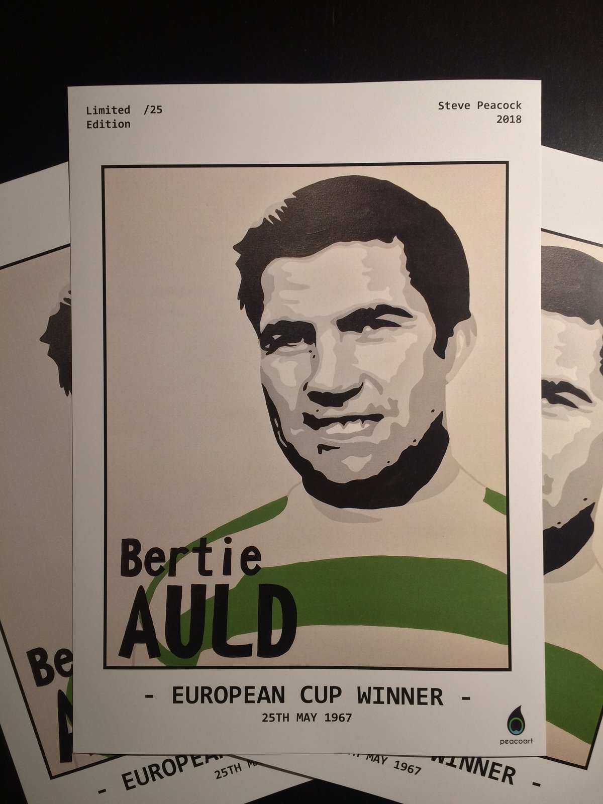 Image of Bertie Auld, Celtic F.C. - European Cup Winner A4 print