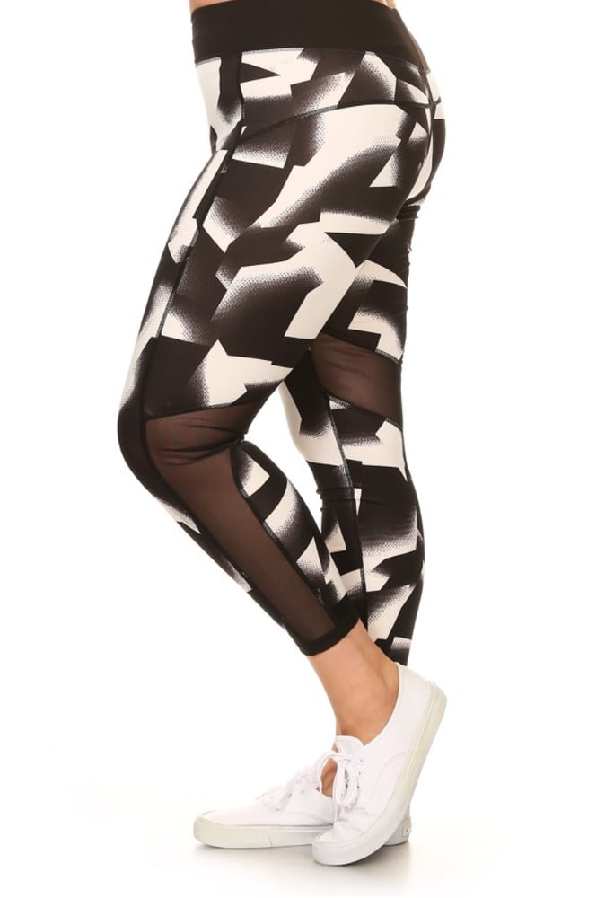 Image of Black & White Abstract Legging