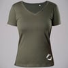 V-NECK TEE WOMAN MILITARY GREEN