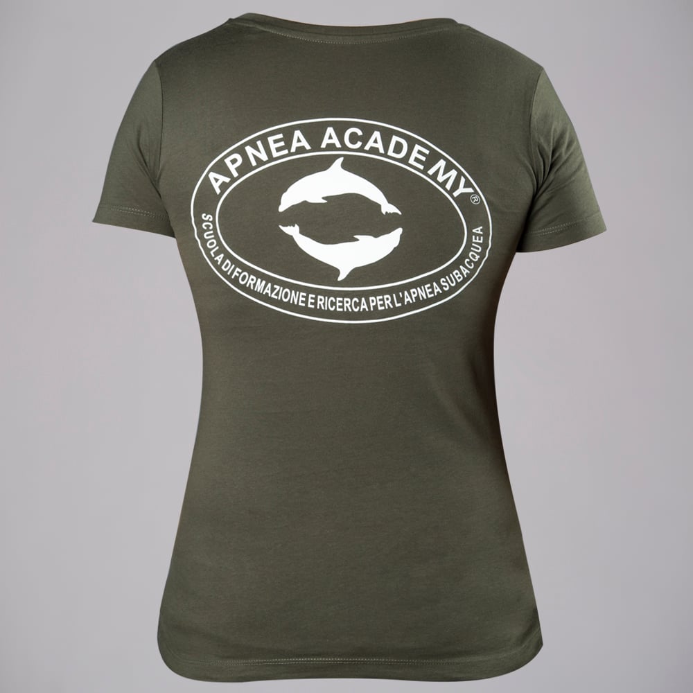V-NECK TEE WOMAN MILITARY GREEN