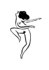 "Mujer feliz bailando" print