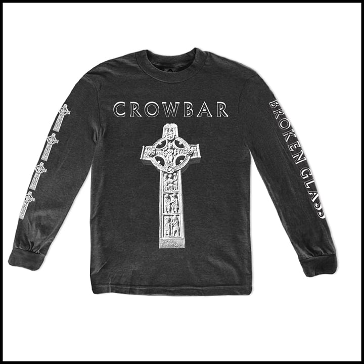 CROWBAR CHARCOAL GRAY CROSS LONG SLEEVE SHIRT | Martyr Hardcore Metal