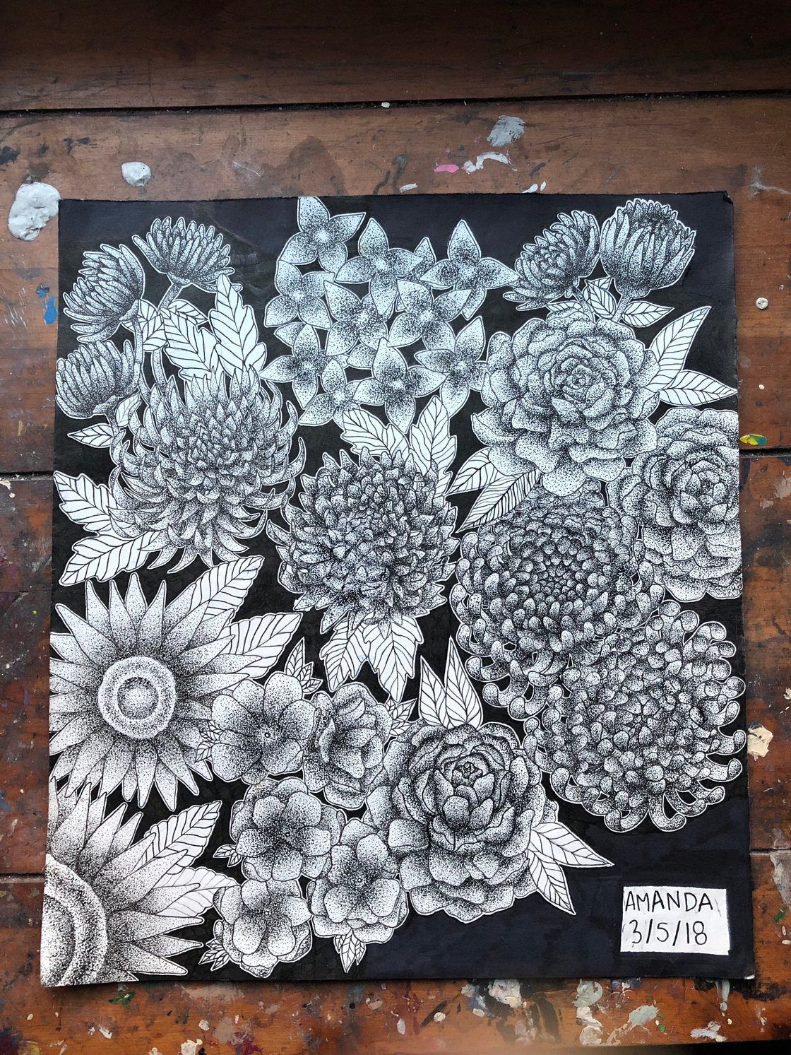 Image of Flowers in Negative Space