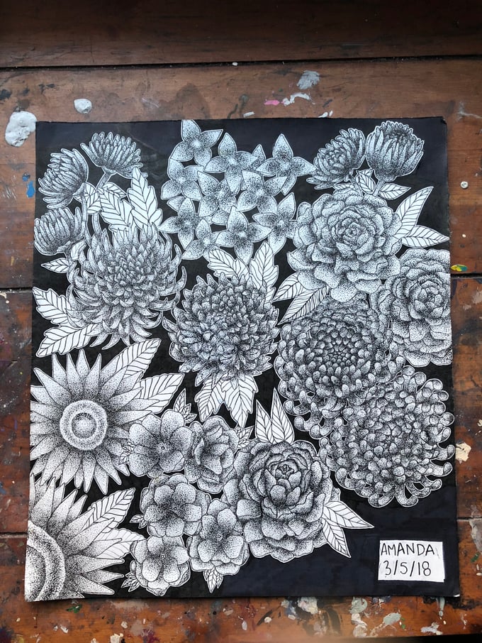 Image of Flowers in Negative Space