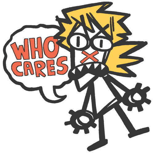 Image of WHO CARES? enamel pin