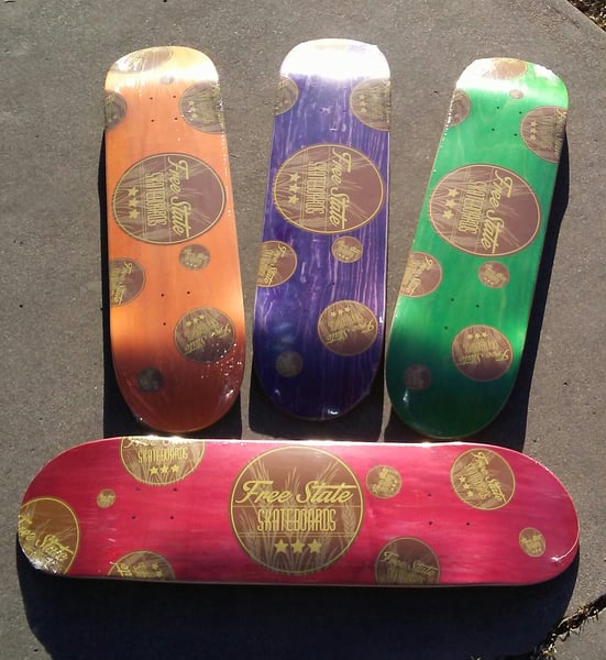 Image of Free State Logo Deck Size 8.25 Colors May Very! Made in the U.S.A.