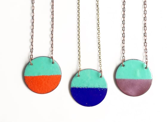 Image of Circle Enamel Necklace