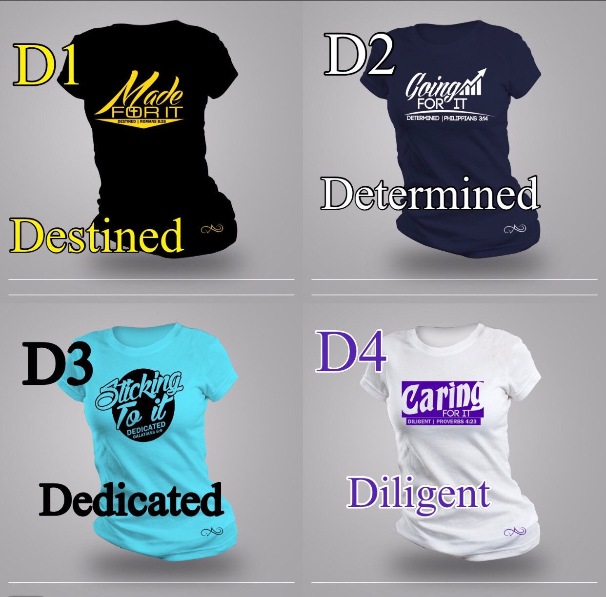 Image of D1 Destined | D2 Determined | D3 Dedicated | D4 Diligent