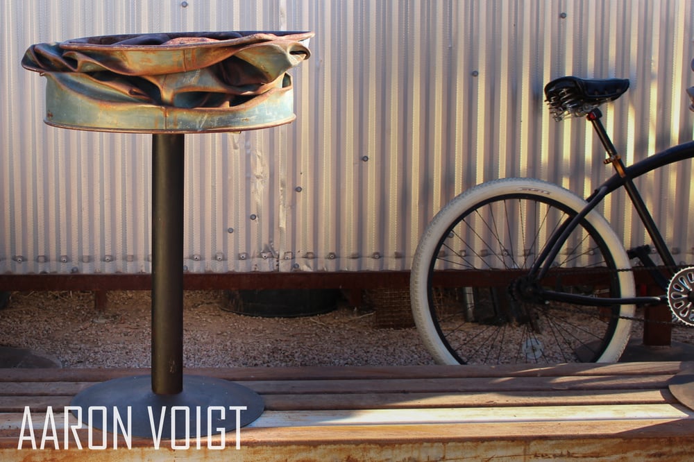 Pressed Steel Drum Pedestal Planter / VOIGT EMPORIUM