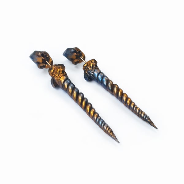 Image of NARWHAL HORN EARRINGS - Heavenly Bodies