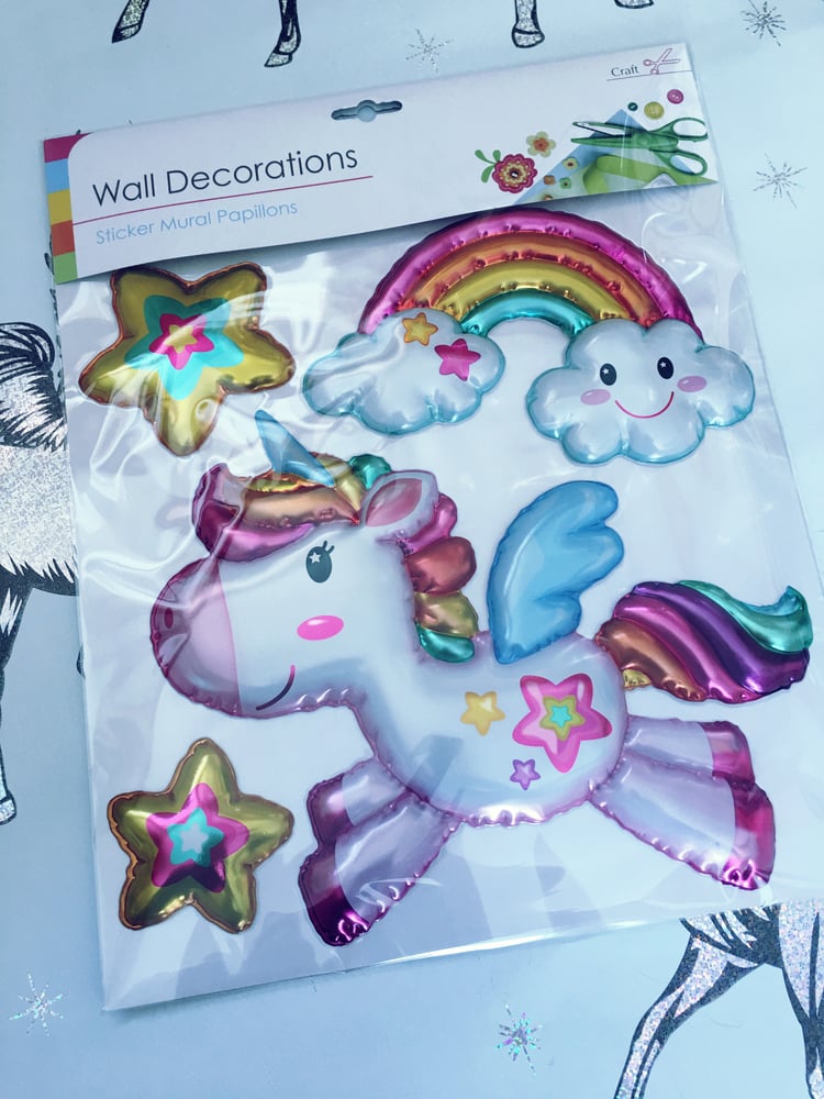 Image of Unicorn & Rainbow Wall Mural Decoration