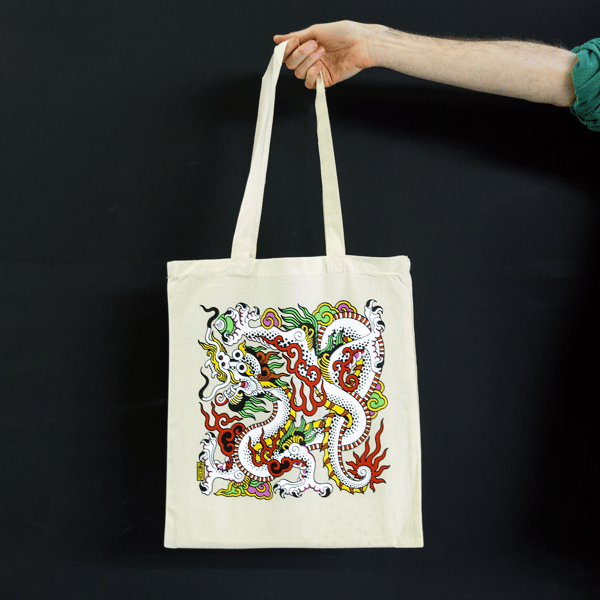 Image of Dragon Print Tote bag