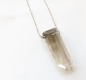 Siren Necklace - Polished Quartz Crystal and Sterling Silver