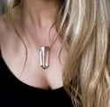 Siren Necklace - Polished Quartz Crystal and Sterling Silver