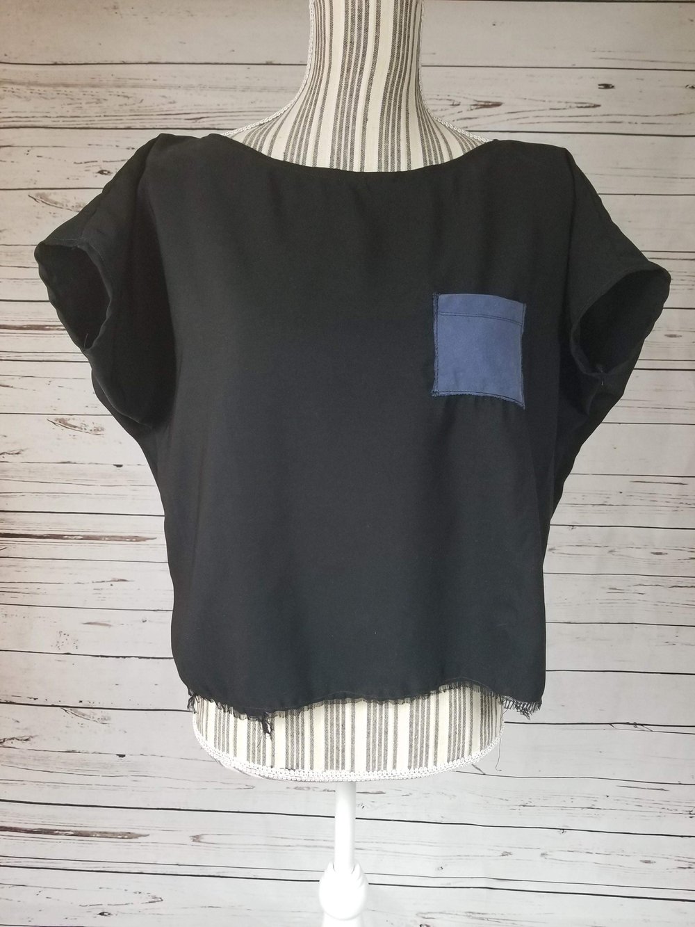 Image of Black & Blue Top