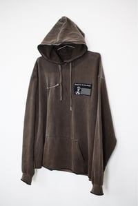 Image 4 of OVERLOCK HOODIE - GARMENT DYED - CHOCOLATE