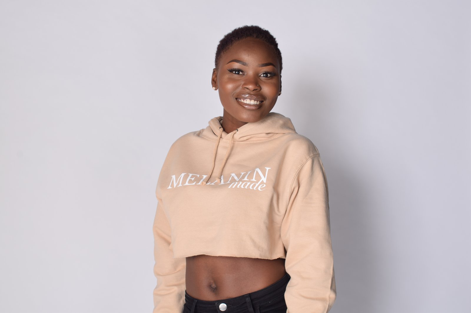 sand cropped hoodie