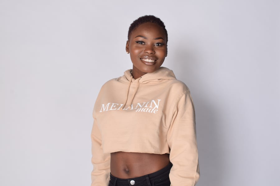 Image of DESERT SAND CROPPED HOODIE