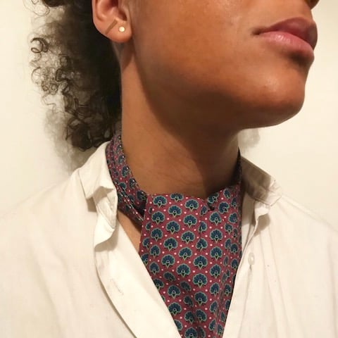 Image of Liberty Blue on Maroon by Seth Rankin Cravat and Pocket Square