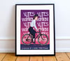 'Votes for Women' cycling print A4 - by Peter Swain