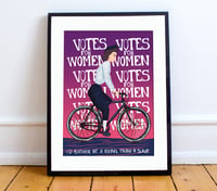 Image 1 of 'Votes for Women' cycling print A4 - by Peter Swain