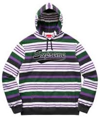 Image of SUPREME striped hooded sweatshirt (purple) S/S18
