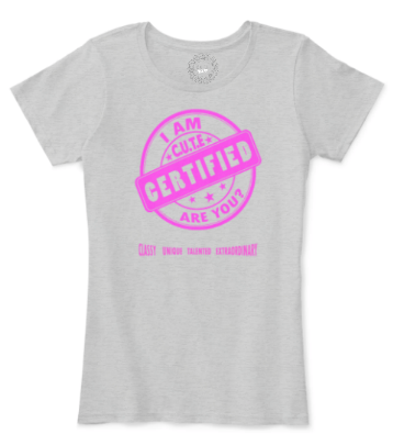 Image of C.U.T.E. CIRCLE/GREY/HOT-NEON PINK PRINT TEE (PLEASE ALLOW 7-10 DAYS TO SHIP)