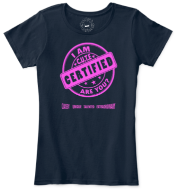 Image of CERTIFIED CUTE /BLACK/HOT-NEON PINK PRINT TEE (PLEASE ALLOW 7-10 DAYS TO SHIP)