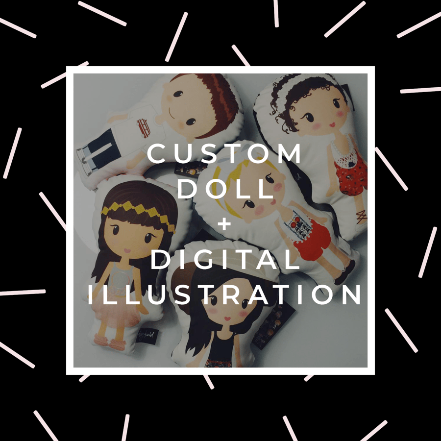 Image of 13" Custom Doll + Digital Illustration