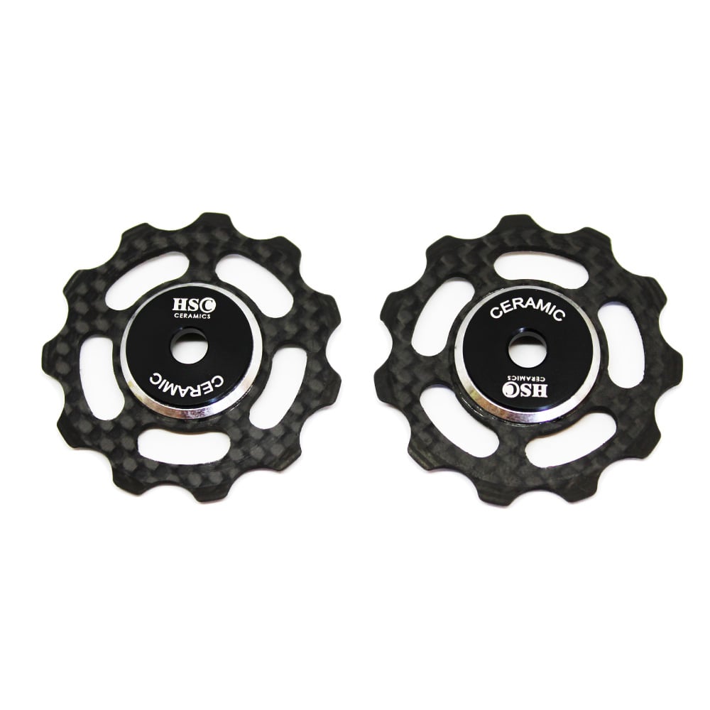 Ceramic Jockey Wheel Set 11T Carbon Fibre Wheels High Speed Cycling