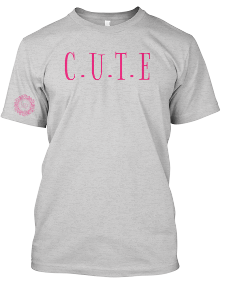 Image of C.U.T.E TEE/GREY/PINK PRINT