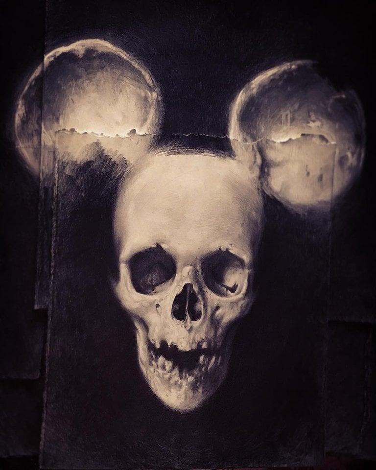 Image of 'SKULL MOUSE' -  Miniature Open Edition Archival Print