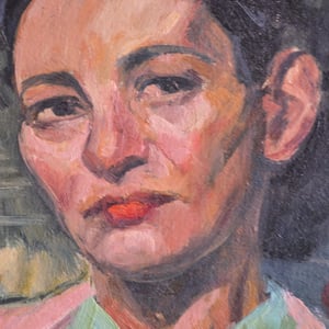 Image of Mid-century, Oil Painting Portrait of a Lady 'Honoré'