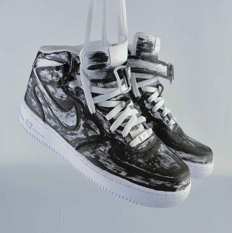 High Top Custom Black Air Force 1s Nike AIR FORCE Custom