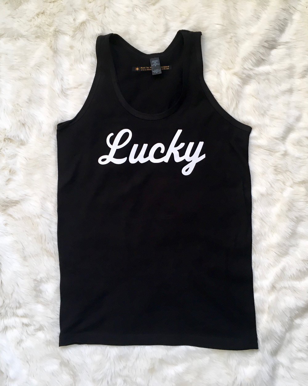 Lucky-Unisex Flocked Tank Top