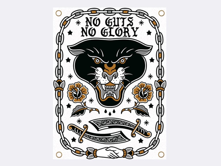 Image of No Guts No Glory Wall Flag // Full Color