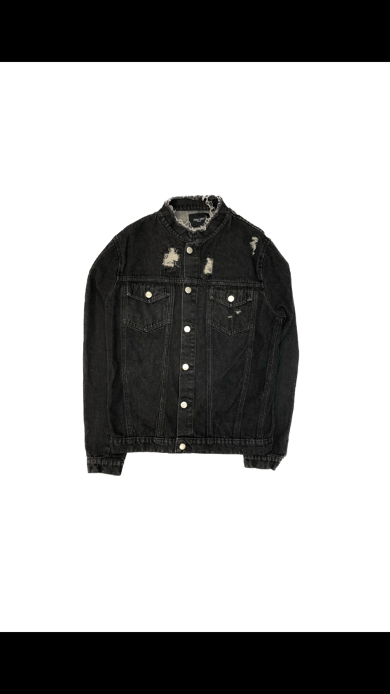 Image of “FAMILYFIRST MILANO” BLACK DENIM  JACKET -50%