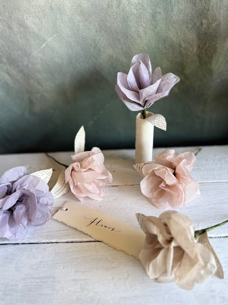 Image of Handwrapped tissue roses
