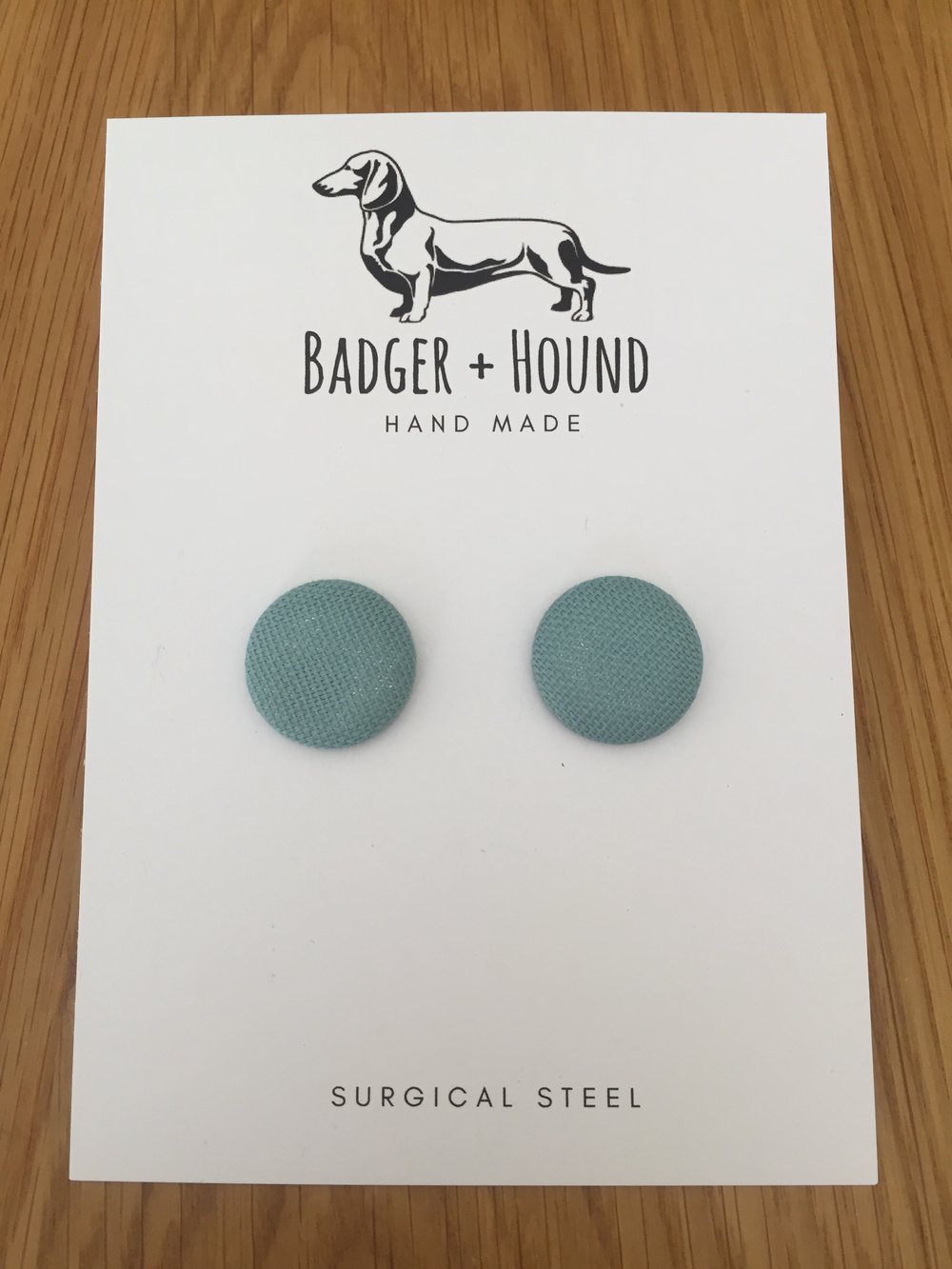 Image of DUCK EGG button earrings