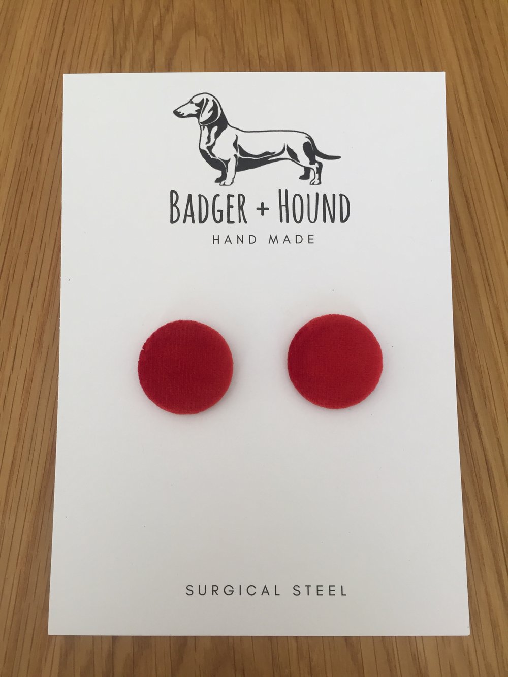 Image of PAPRIKA VELVET button earrings