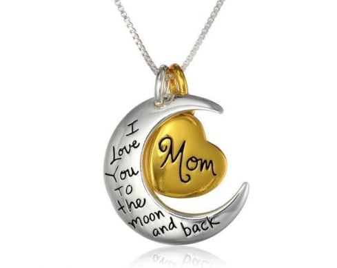 Image of Mom Heart Pendant Necklace, 18"