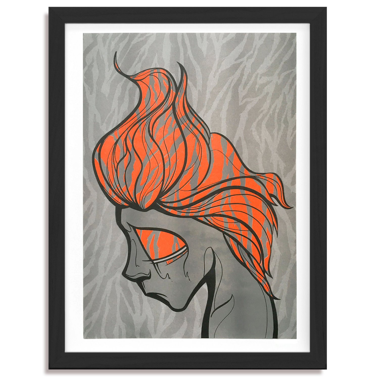 Soda Head No.4 - Neon Orange - Risograph print