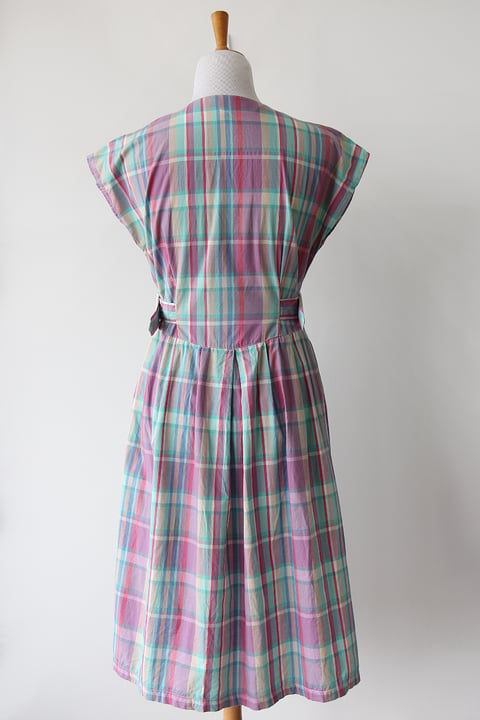 Image of SOLD Happy Plaid Side Buckles Dress