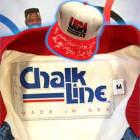 Image 4 of 💎 Vintage 💎 1992 USA 🇺🇸 Dream Team 🏀 Fanimation Chalk Line Jacket 🧥 