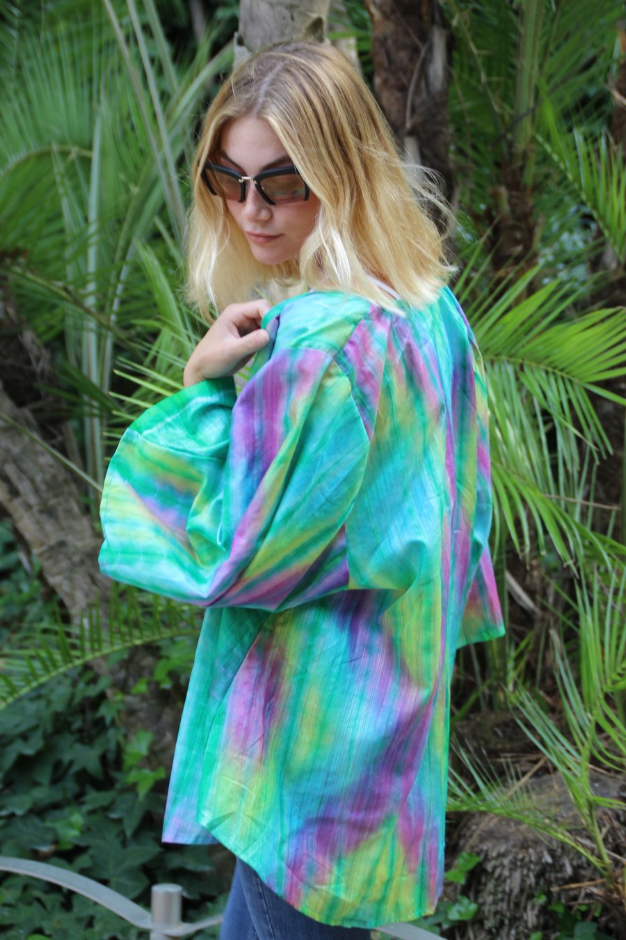 Image of Psychedelic Tie dyed Silk Kimono