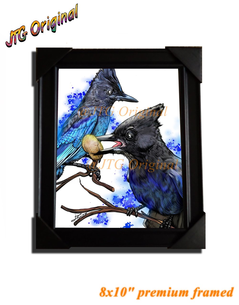 "Stellar Jay Blast" HD Aibrushed Nature series framed artwork