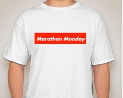 Image of Supreme Inspired White Marathon Monday T-Shirt