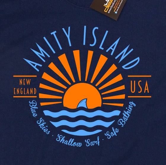 Image of Amity Island USA T-shirt - Inspired by Jaws