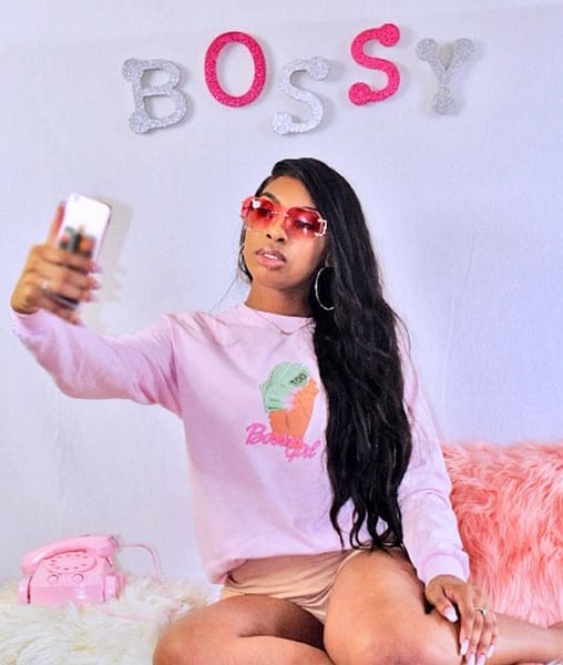 Image of “Boss Girl” Pink Long Sleeve Tee