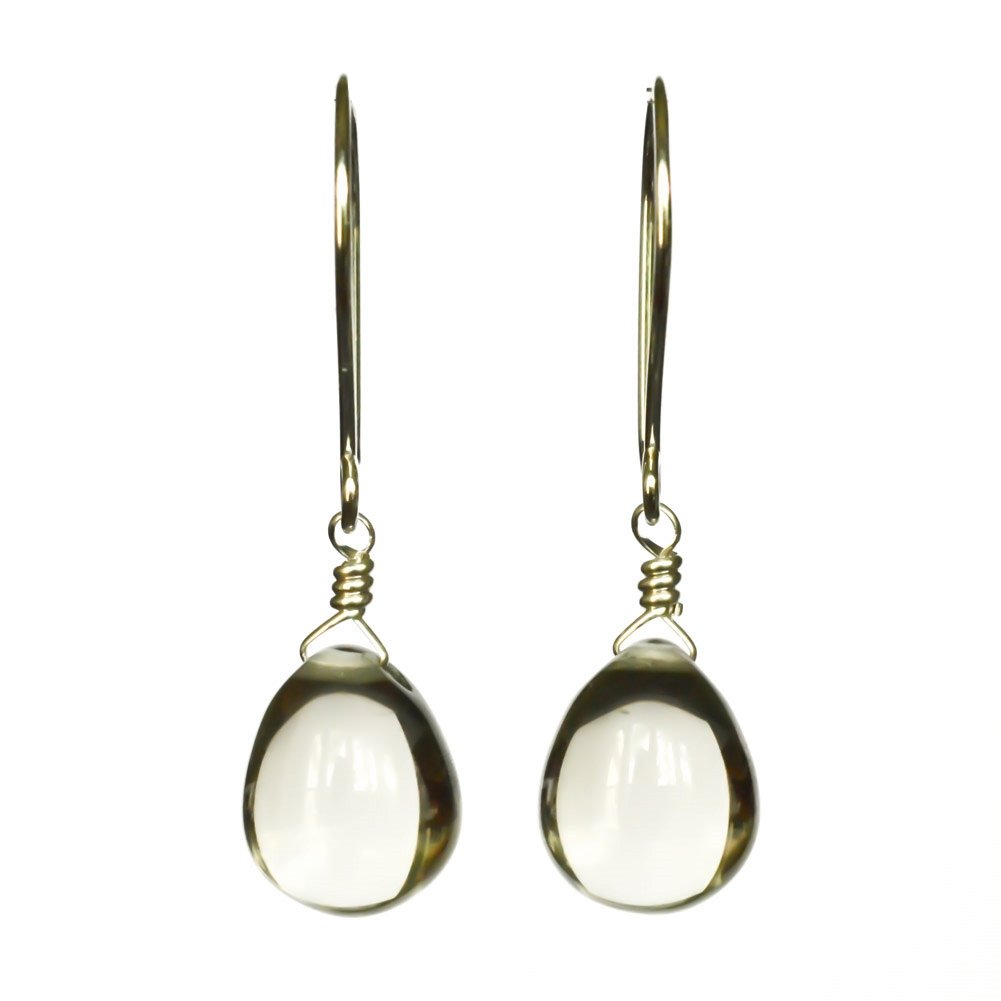 Image of Pale gray glass drop earrings